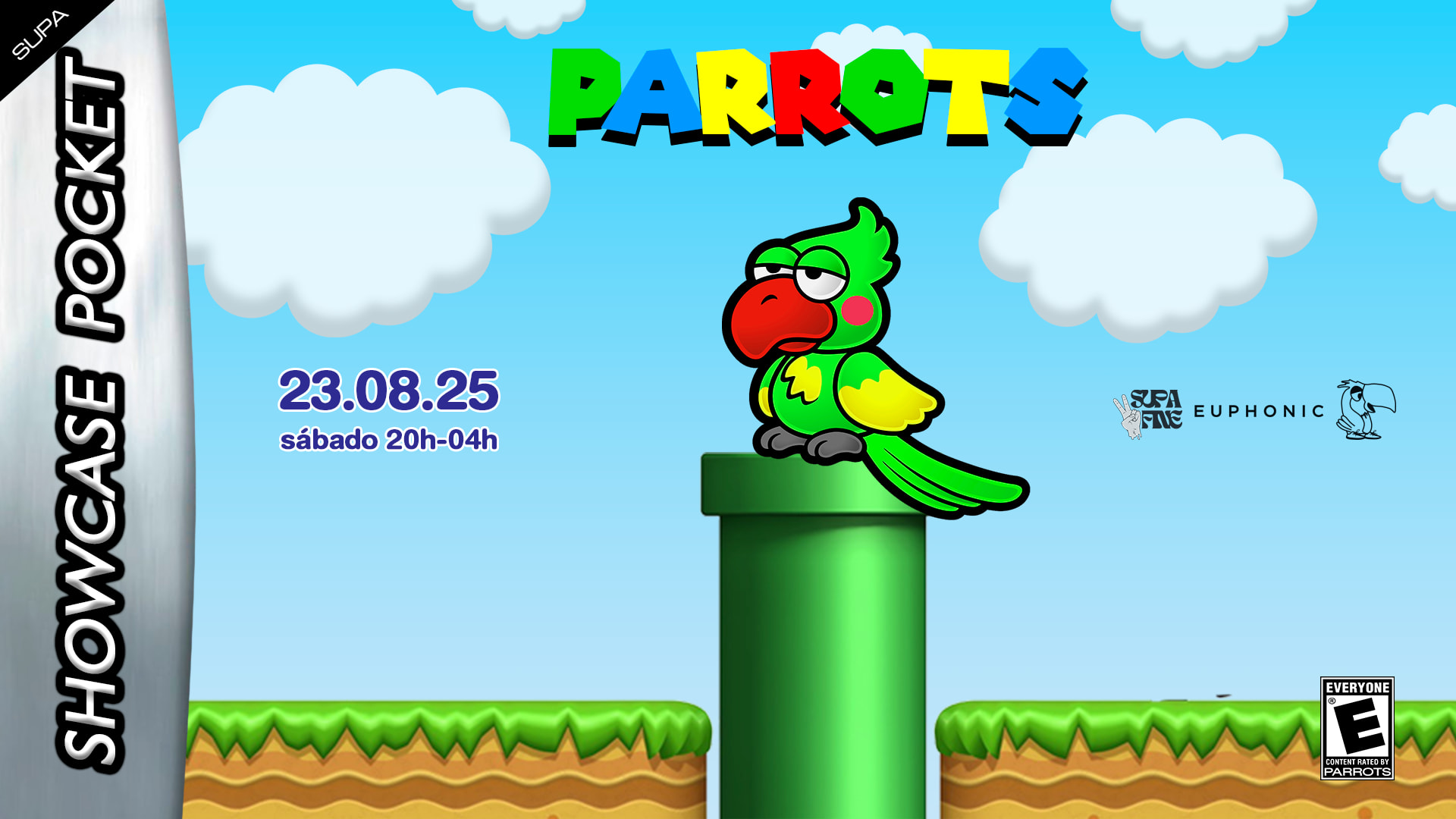 Parrots. Pocket Showcase At Supa Fine 23/08