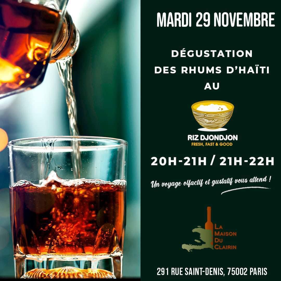 🎫 Atelier dégustation rhum Haitien