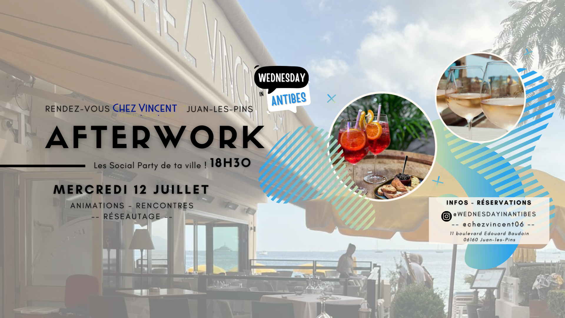 🎫 Afterwork - Wednesday In Chez Vincent Juan-les-Pins | Billetterie Shotgun