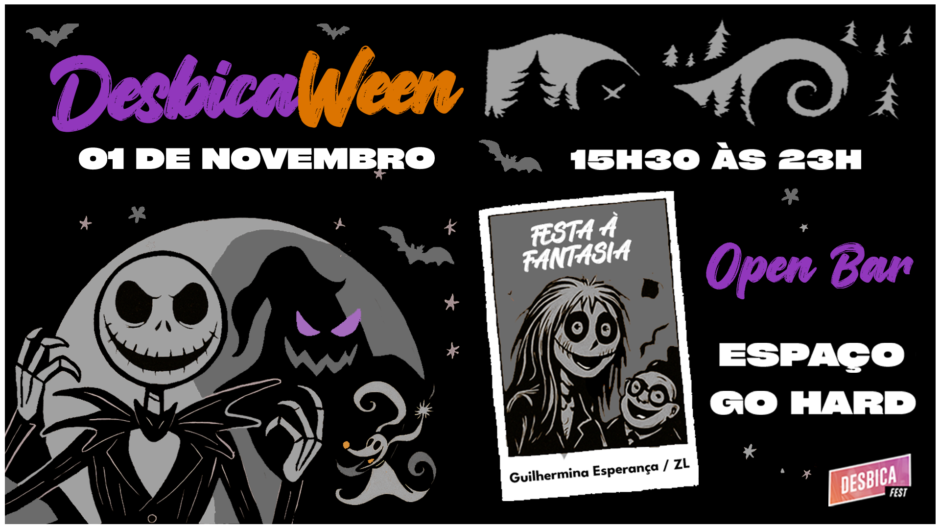 Desbicaween • 01/11 - Festa Halloween, São Paulo · Ingressos Shotgun, image size:1920x1080
