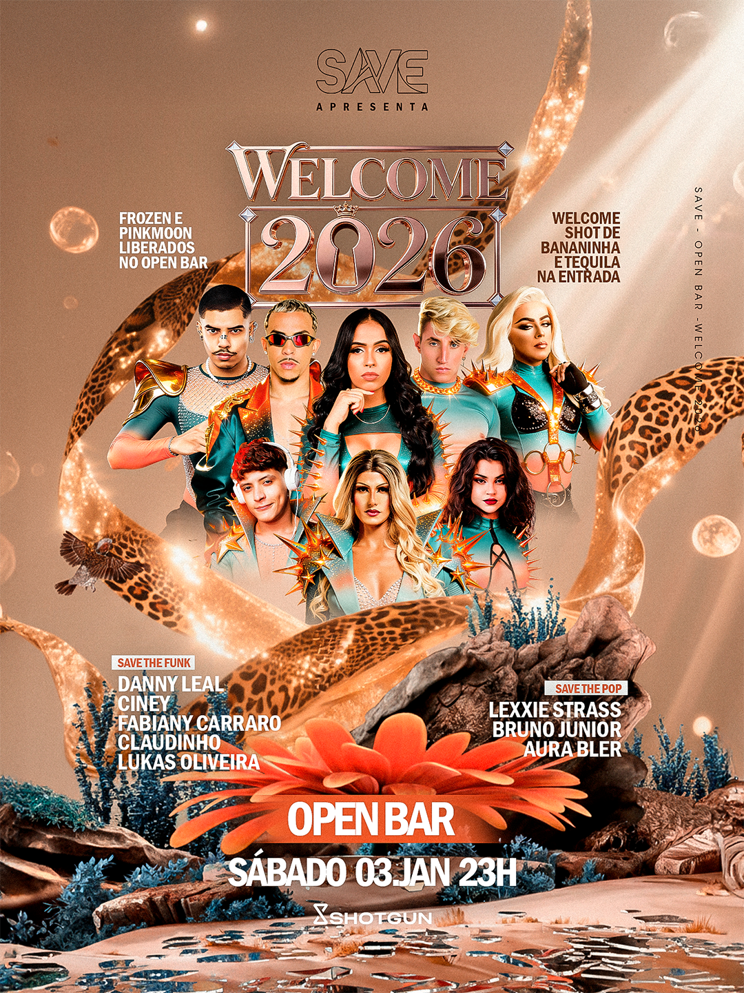 Save - Welcome 2026 | Mega Open Bar | Duas Pistas