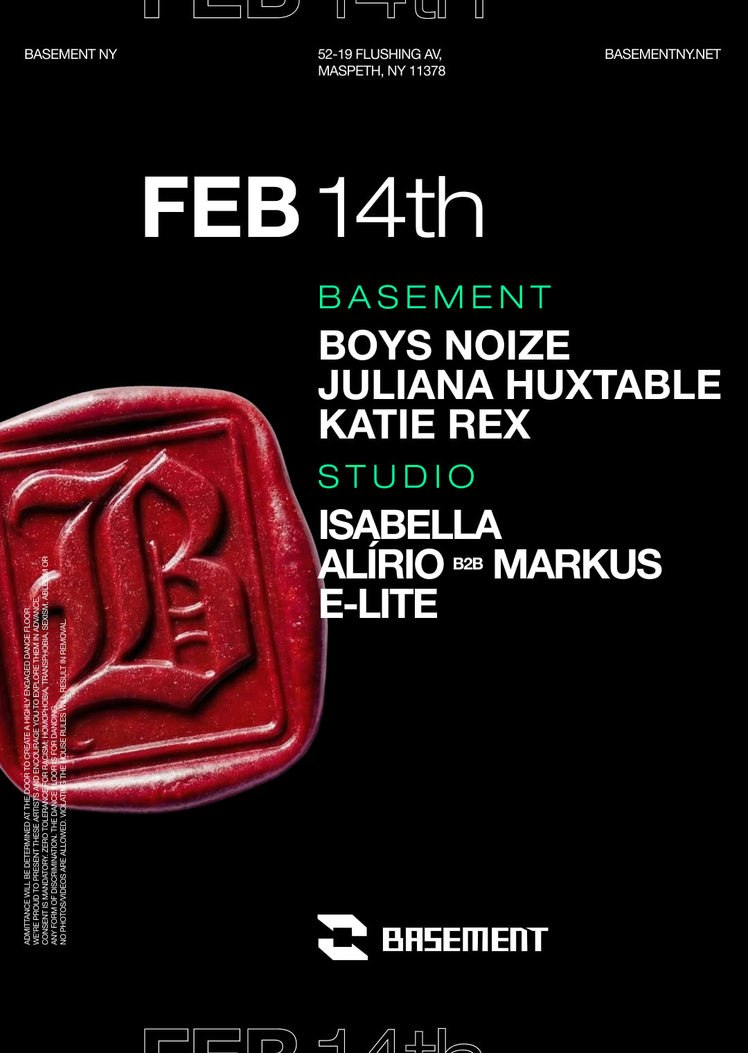 邦楽 JBM /BRING DA NOIZE EXHIBITION Boys Noize / Juliana Huxtable / Katie Rex / Isabella / Alírio B2b