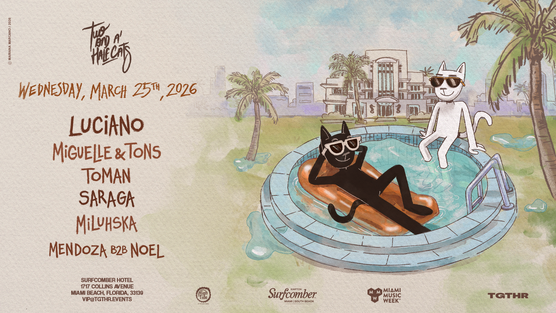 Two And A' Half Cats | Music Week Opening Party, Miami Beach