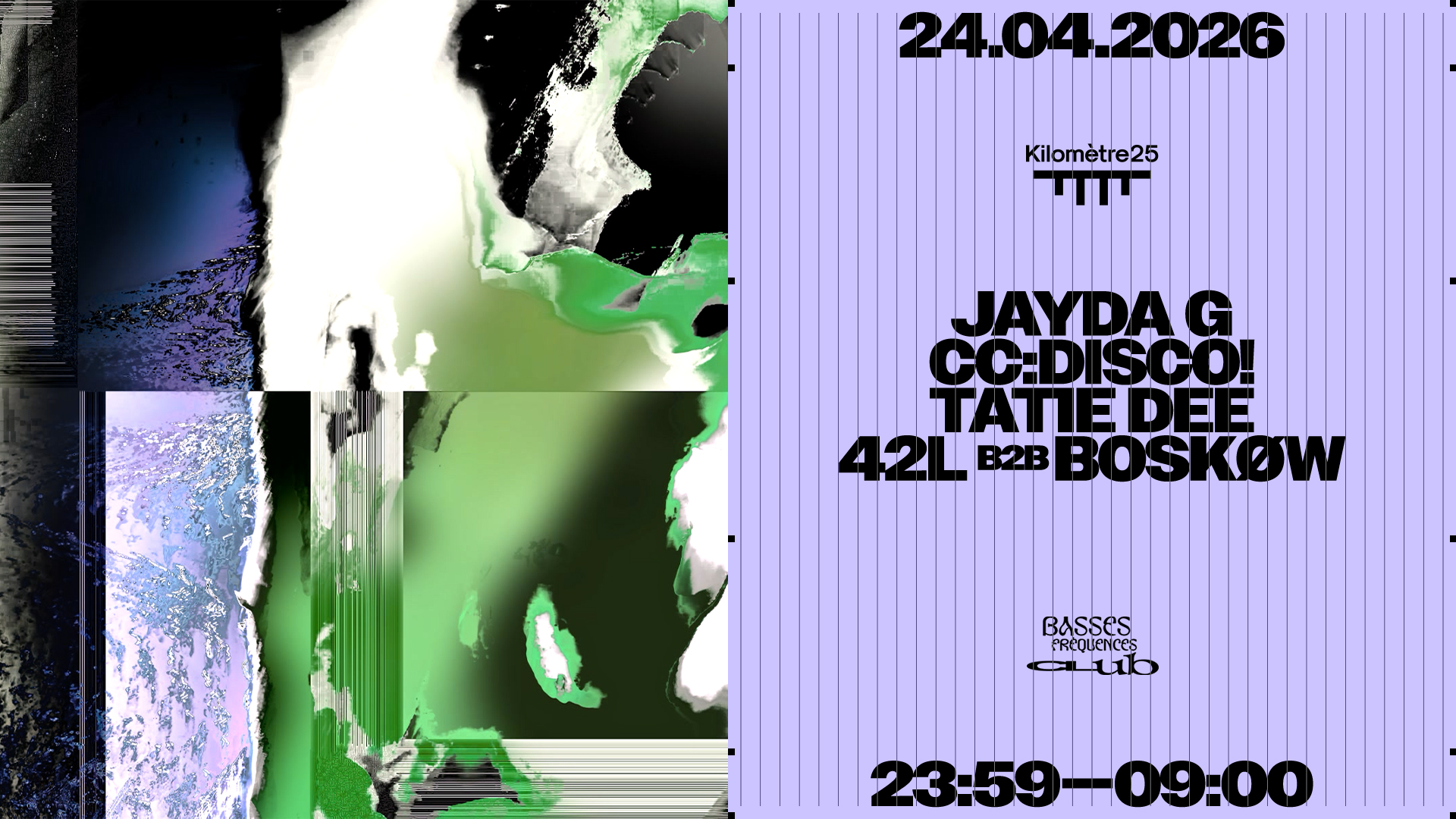 Basses Frequences : Jayda G, CC:Disco, Tatie Dee, Paris · Billets