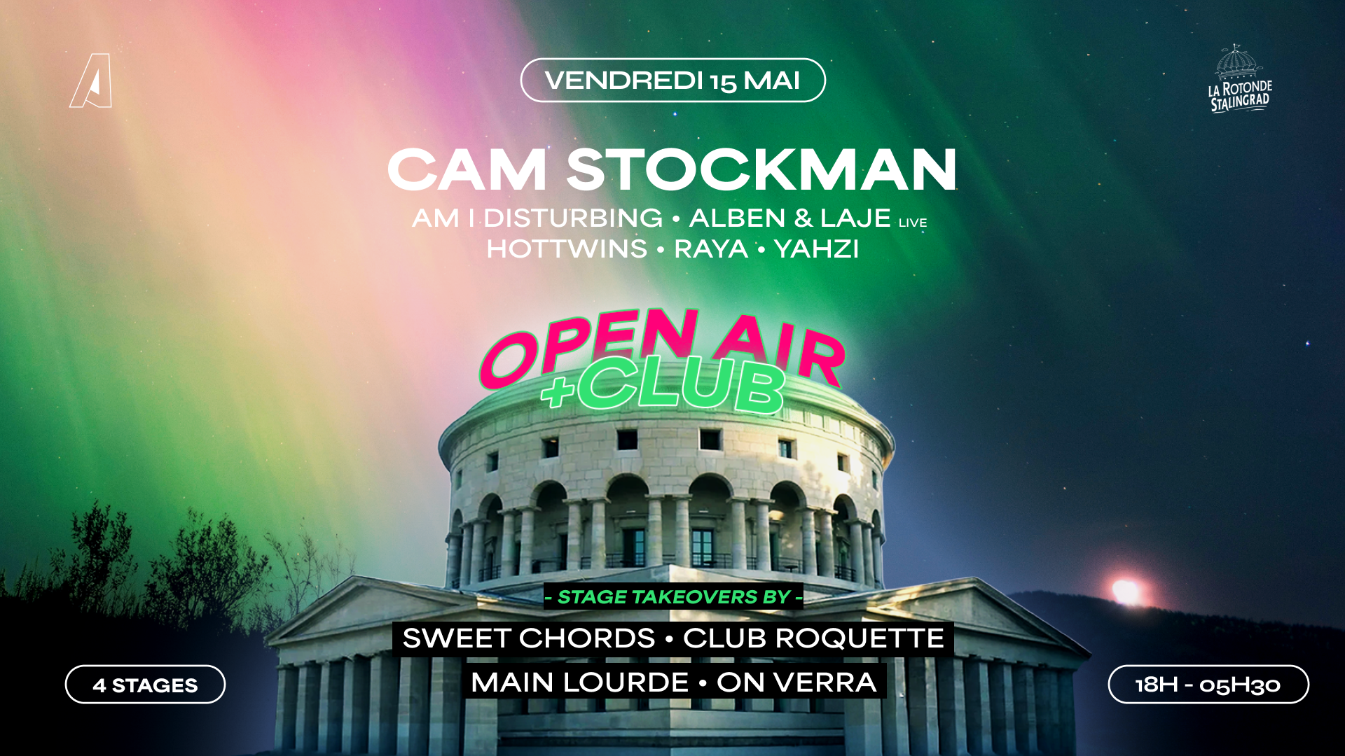 Aurora Open Air + Club XXL : Cam Stockman & more – 4 stages