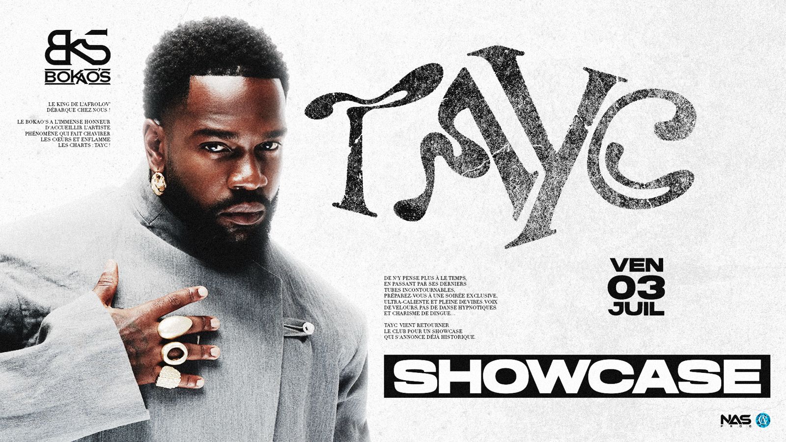 Tayc En Showcase Au Bokao's - Avignon, Avignon · Ingressos Shotgun