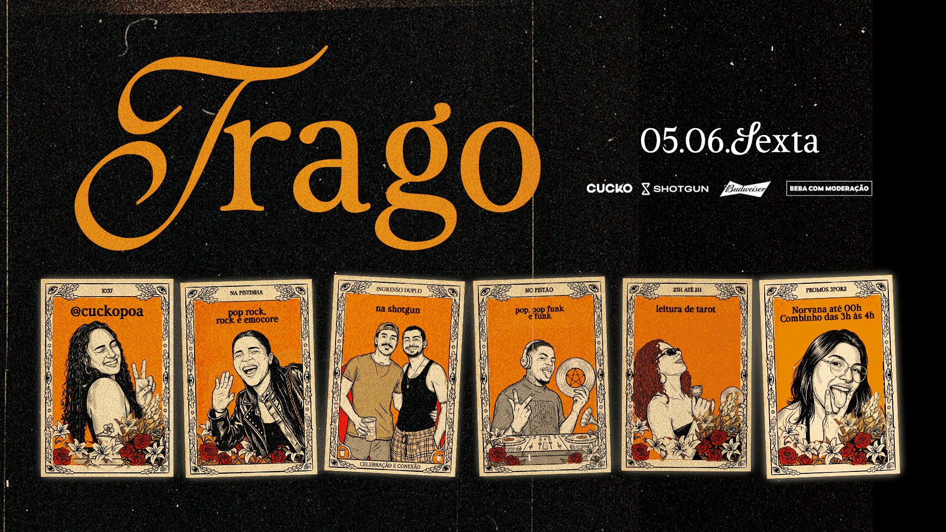 Trago :: Pop / Funk / Emo + Leitura De Tarot :: 05.06 @Cucko