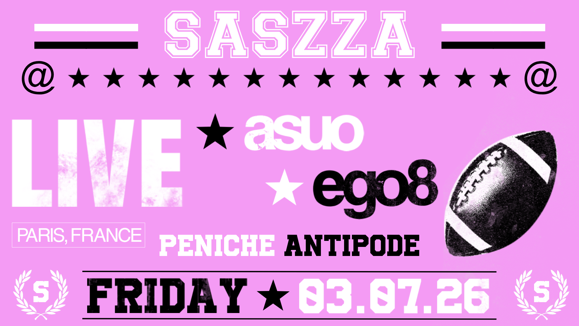 Saszza + Asuo + Ego8 @ Antipode, Paris, Paris · Shotgun Tickets