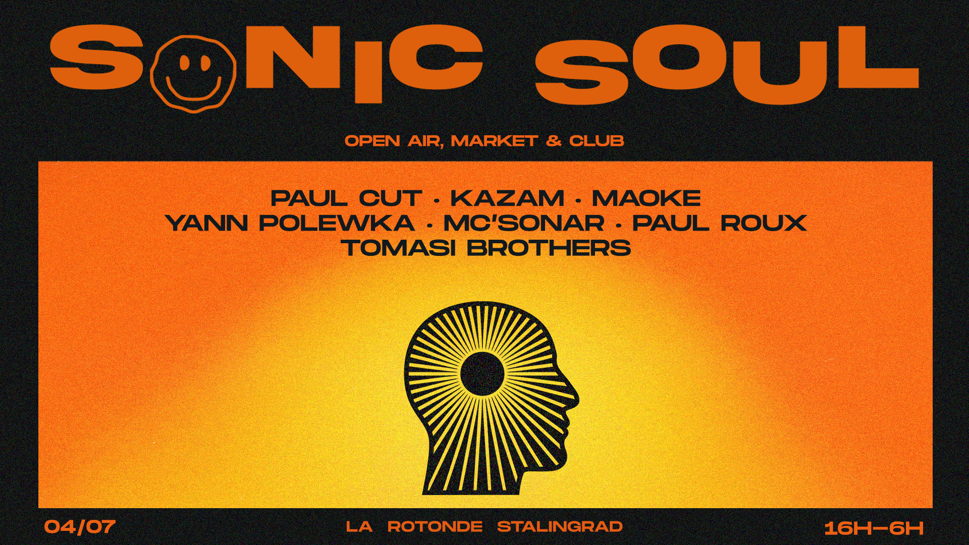 SONIC SOUL · OPEN AIR & CLUB · Paul Cut, Kazam, Maoke & more