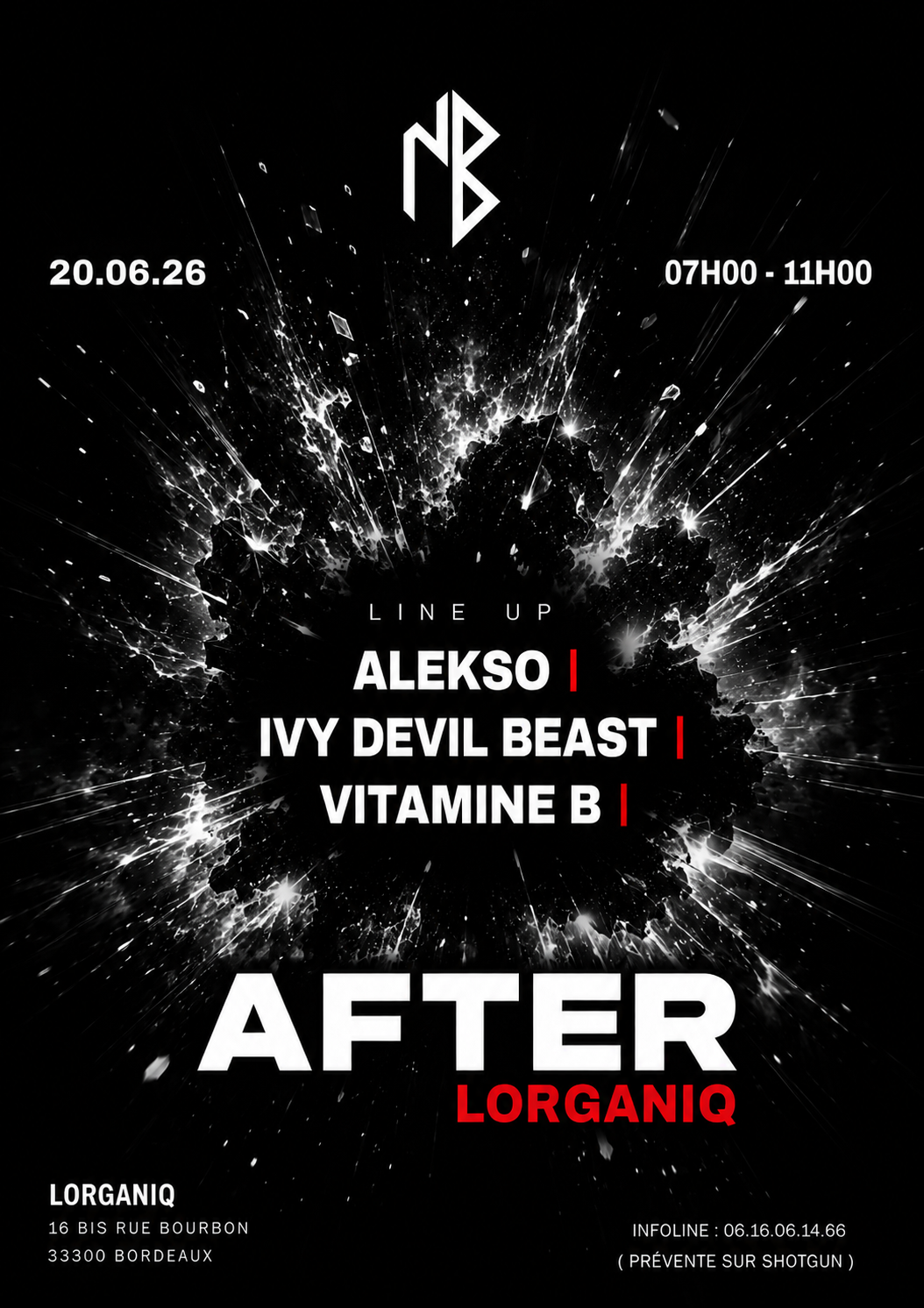 After Noir & Blanc // Lorganiq 35, Bordeaux · Ingressos Shotgun