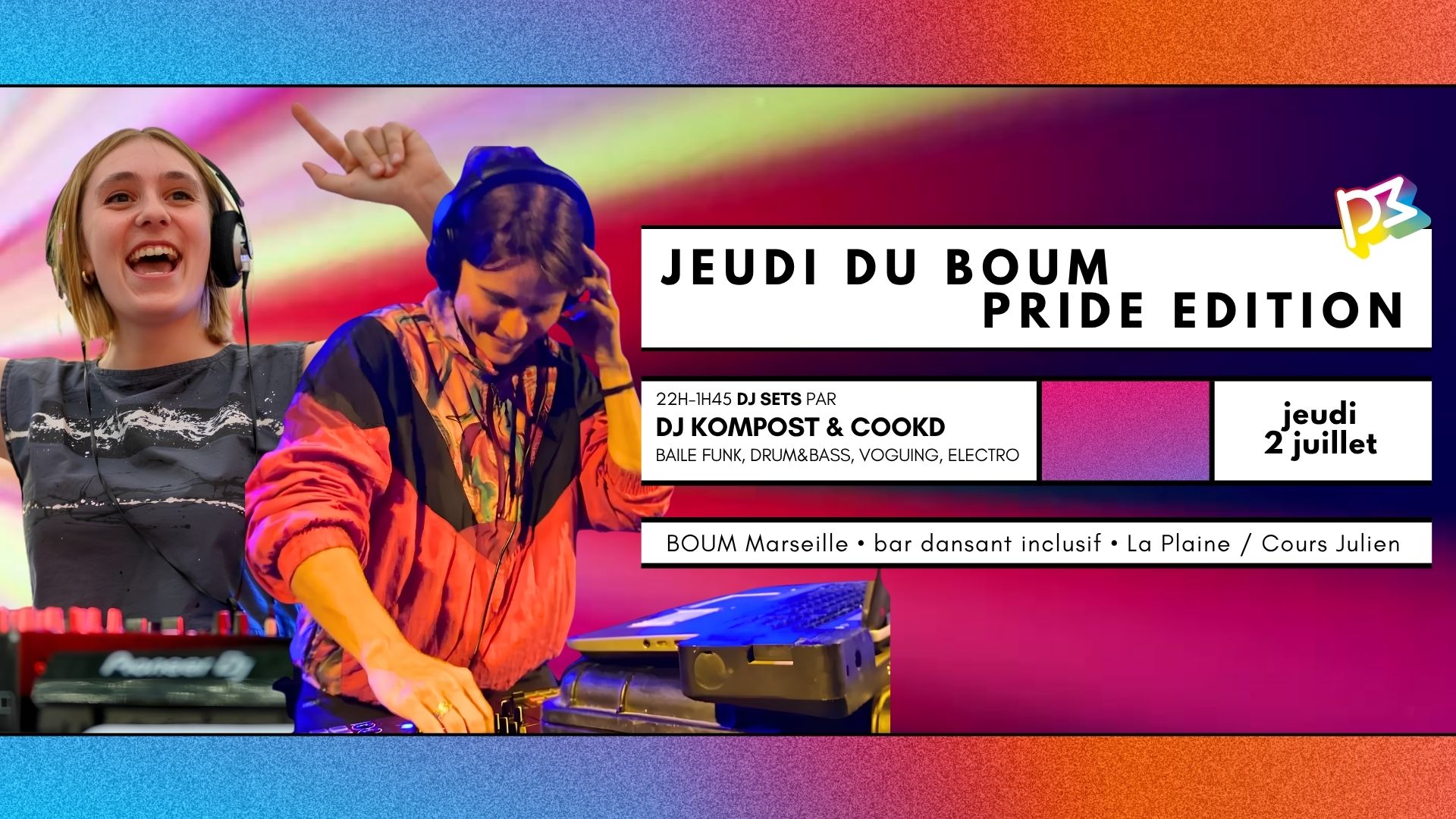 JEUDI DU BOUM PRIDE EDITION DJ SETS DJ KOMPOST & CooKD