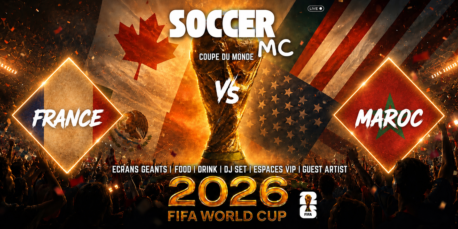 Soccer MC Live I France Vs Maroc I Pavillon Wagram, Paris