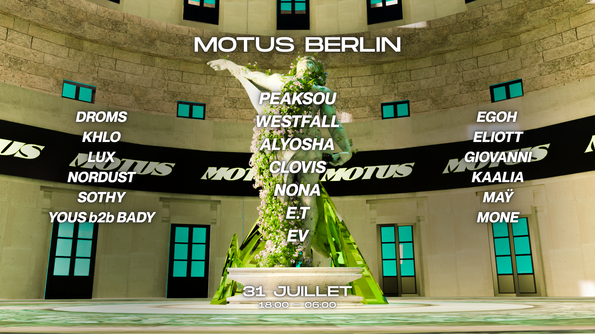 MOTUS BERLIN : Open Air & Club · Peaksou, Westfall & more