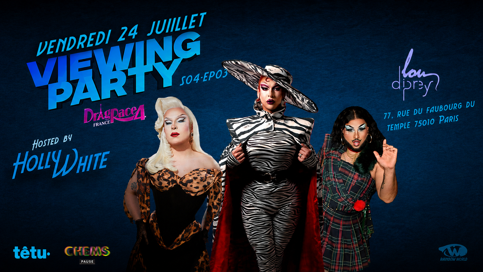 Viewing Party Drag Race France by Holly White S04 E03