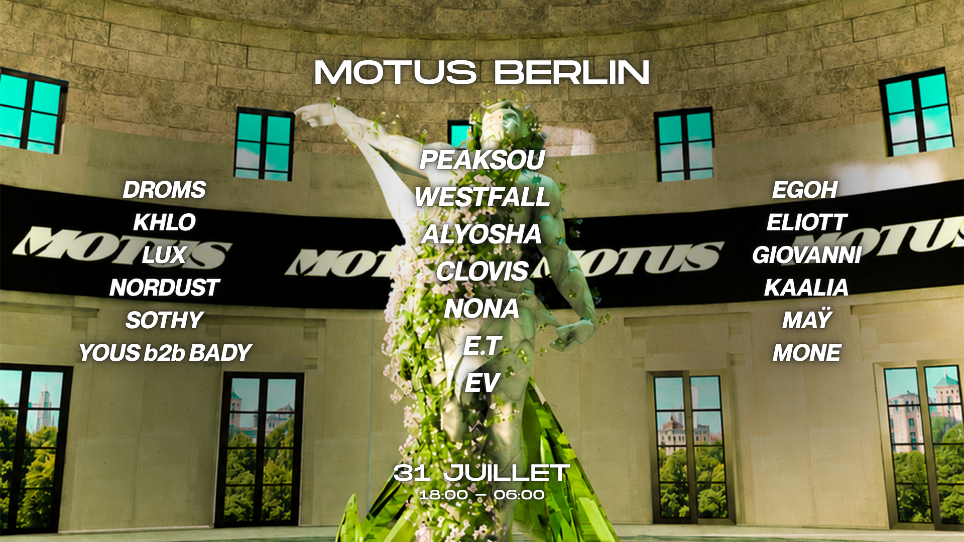 MOTUS BERLIN : Open Air & Club · Peaksou, Westfall & more