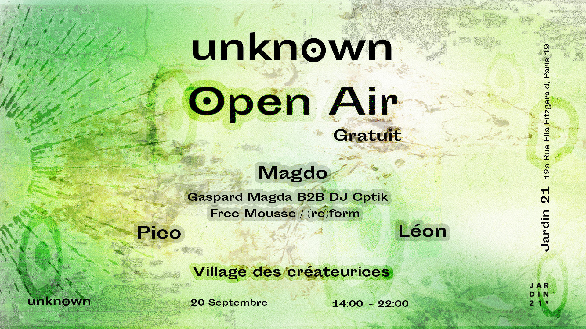 Unknown Records X Jardin21 - Open Air, Paris · Ingressos Shotgun