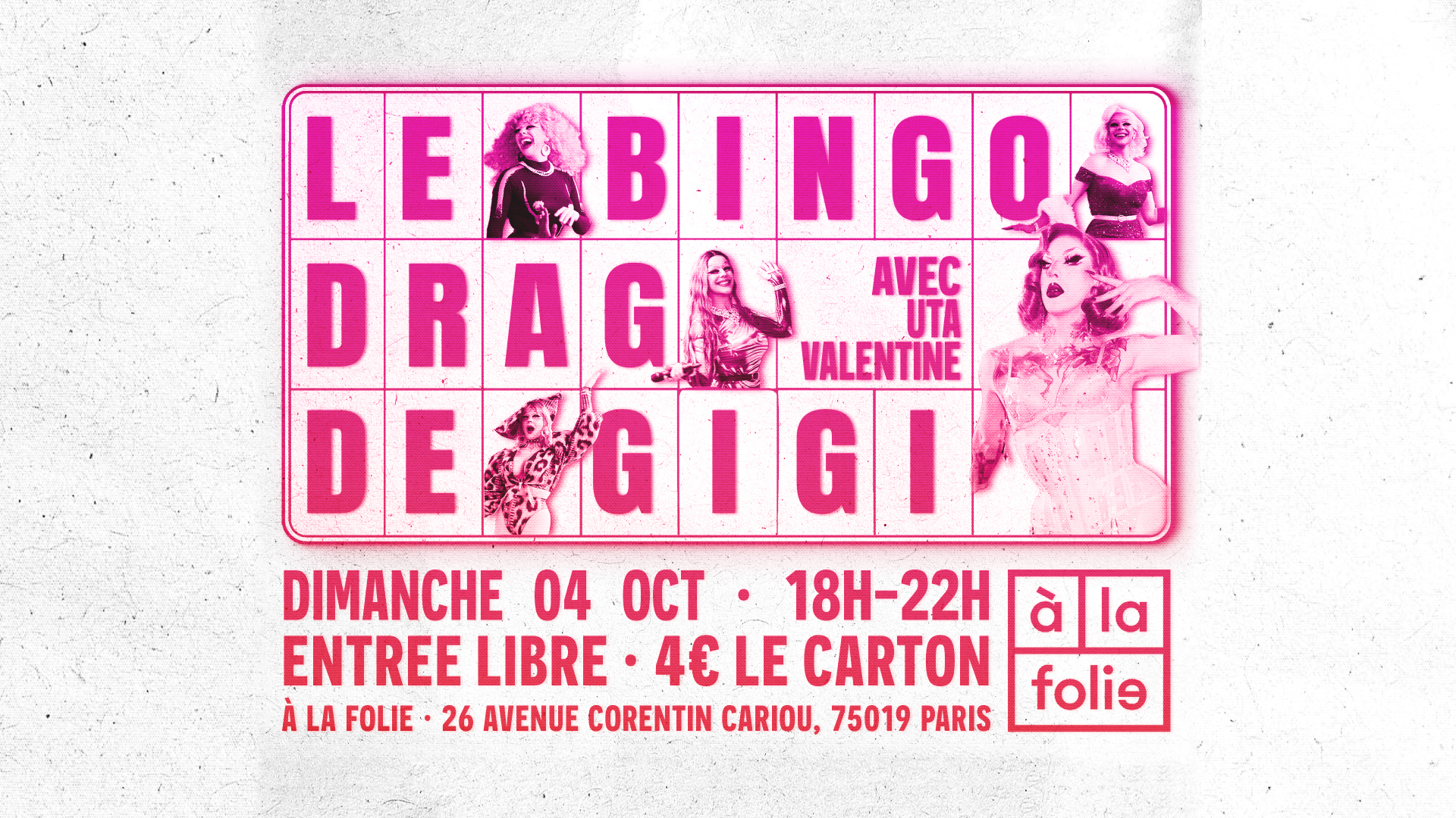 Bingo Drag de Gigi Von Dredee à la Folie! avec Uta Valentine