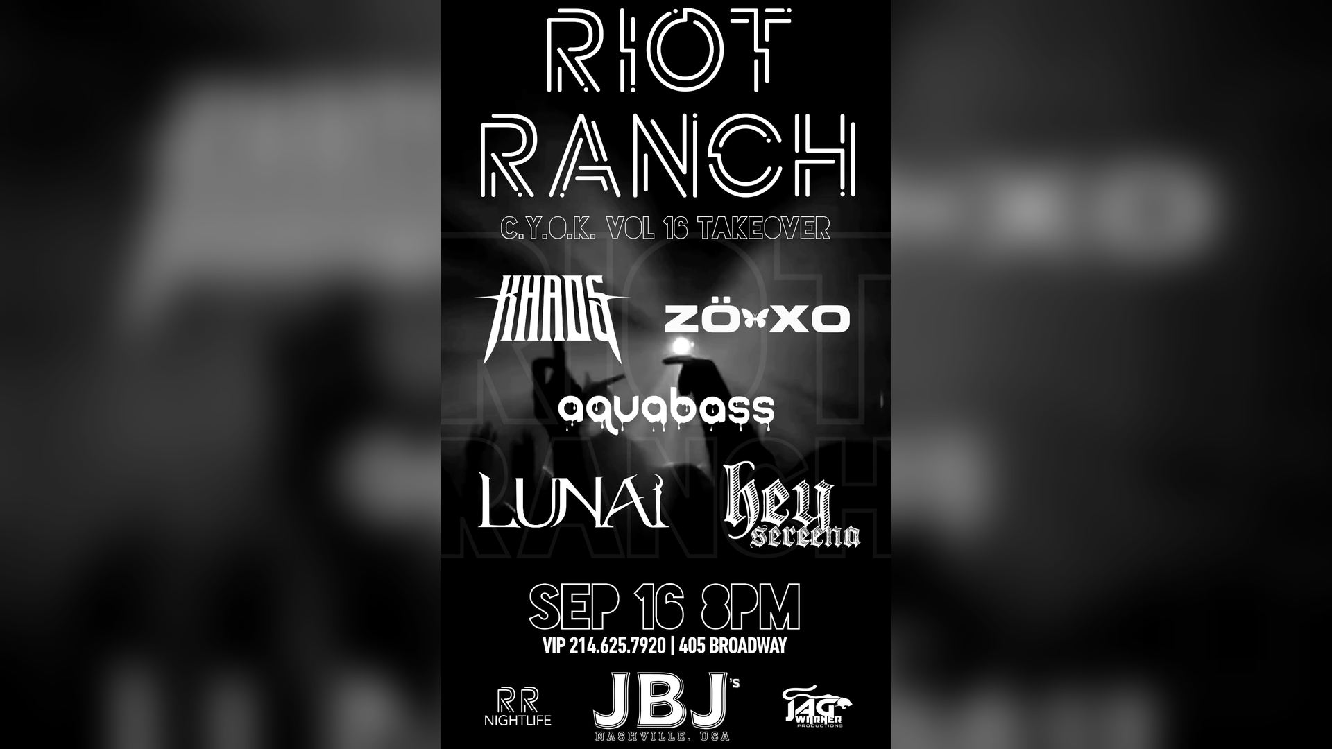 Riot Ranch C.Y.O.K. Takeover @ Jbj's, Nashville · Shotgun Tickets