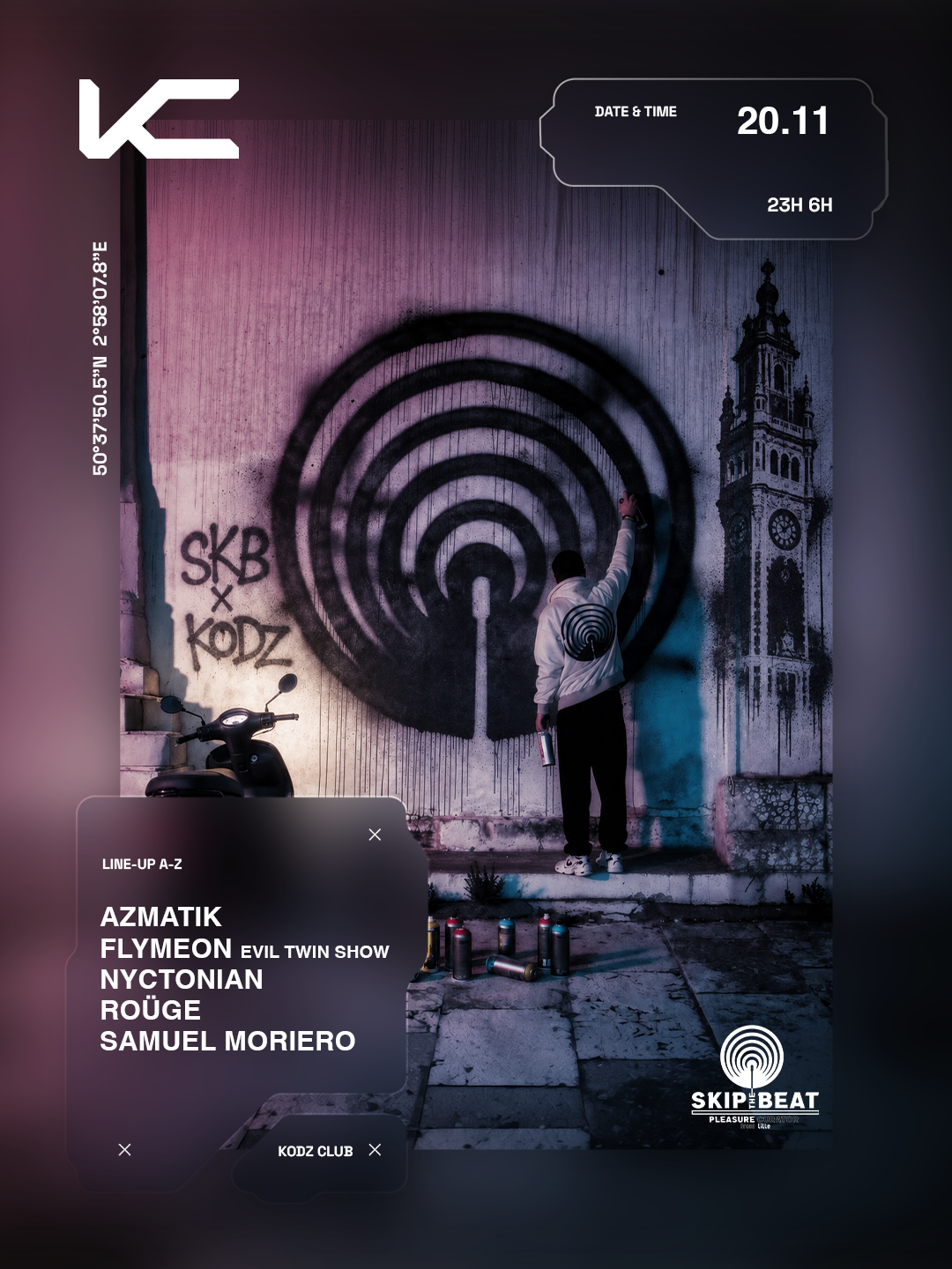 Kodz X Skip The Beat Presents : Samuel Moriero, Flymeon, Englos