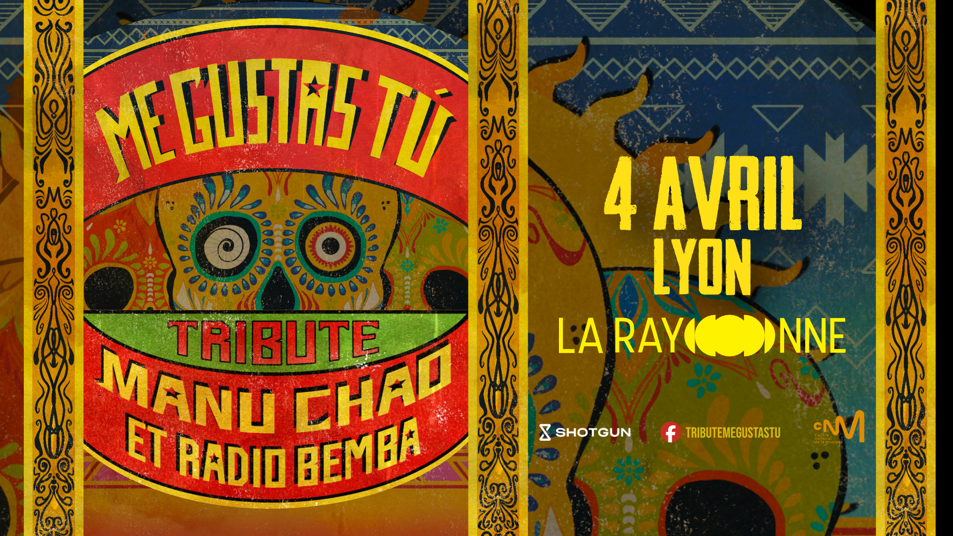 Affiche Me Gustas Tú - Tribute to Manu Chao, Radio Bemba, Mano Negra en concert à La Rayonne