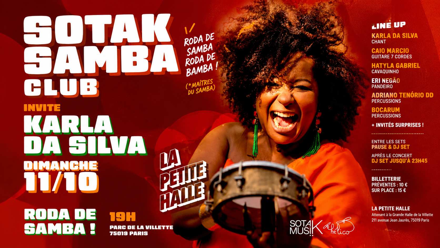 SOTAK SAMBA CLUB invite Karla da Silva à La Petite Halle !