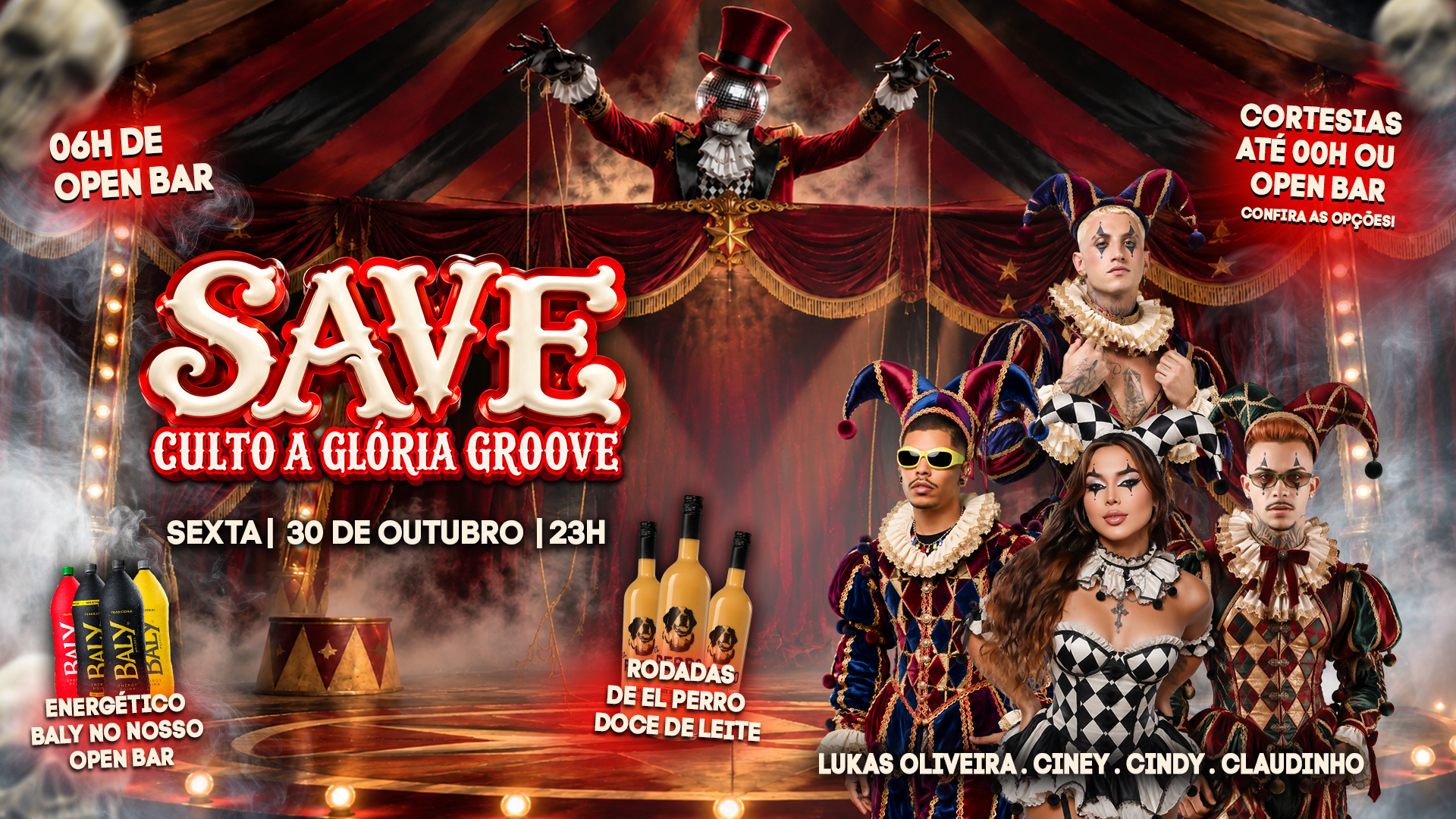 SAVE CULTO A GLÓRIA GROOVE | CORTESIAS | OPEN BAR