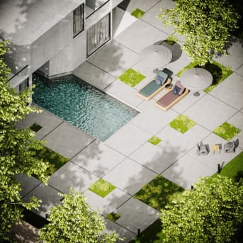 Terrasse avec piscine
