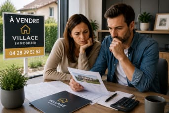 Propriétaire inquiet devant son annonce immobilière sans visite