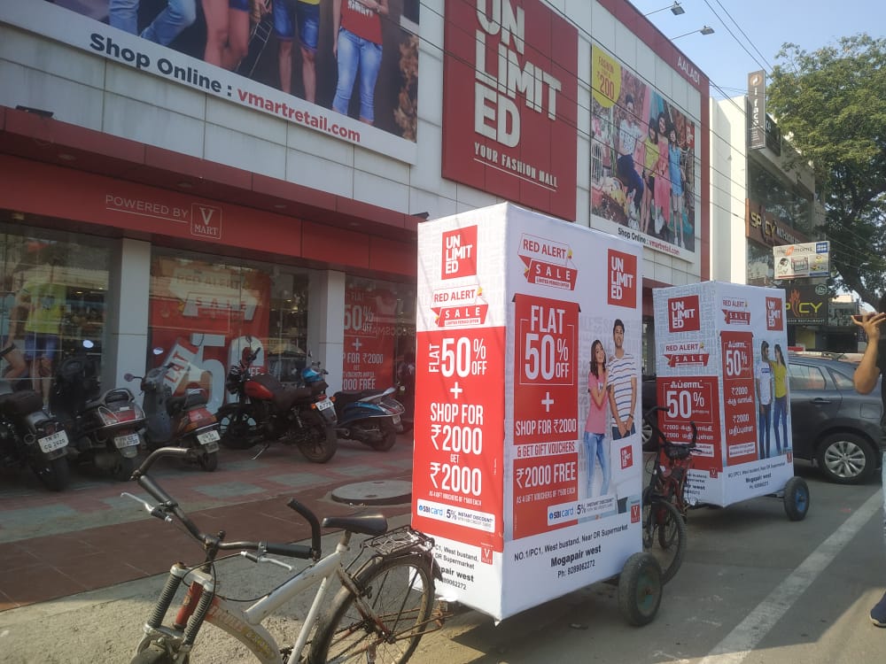 Tricycle branding for Unlimited the brand from Vmart @ Neyveli
