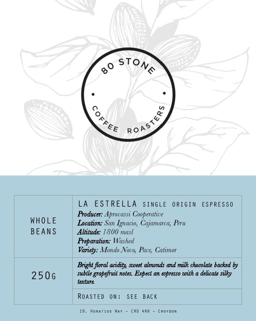 La Estrella Peru Single Origin Espresso | 80 Stone Coffee Roasters