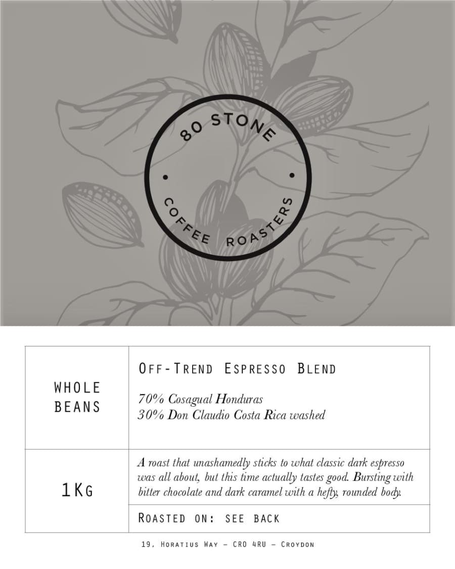 Off-Trend Espresso Blend | 80 Stone Coffee Roasters