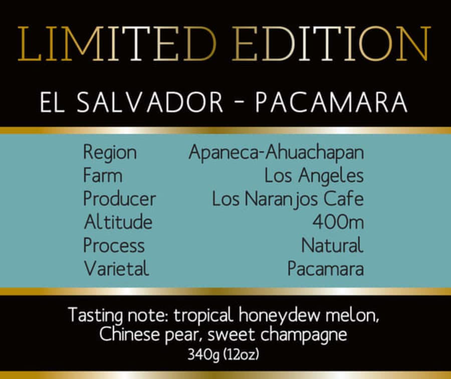 Barocco Limited Edition - El Salvador Pacamara | Barocco Coffee Company