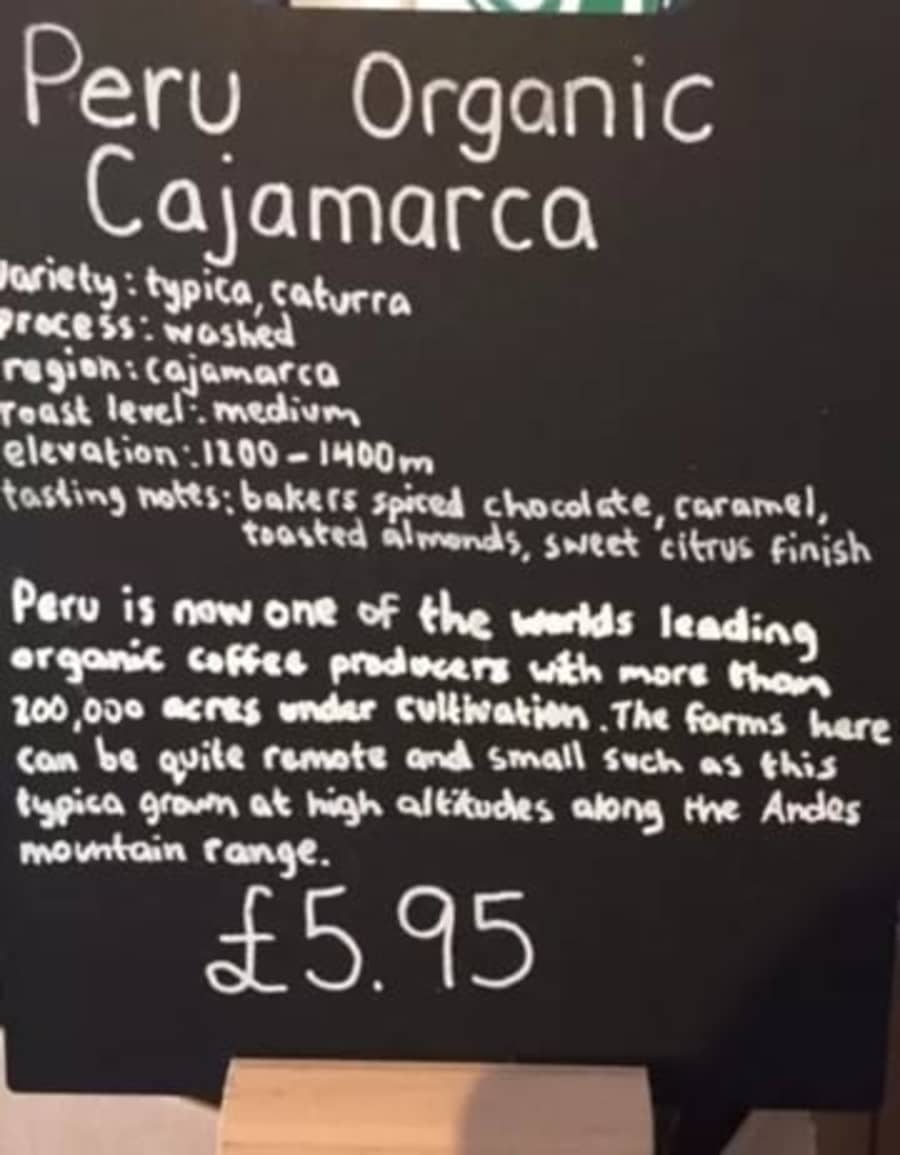 Peru Organic Cajamarca | Drop Hopper Coffee Roasters