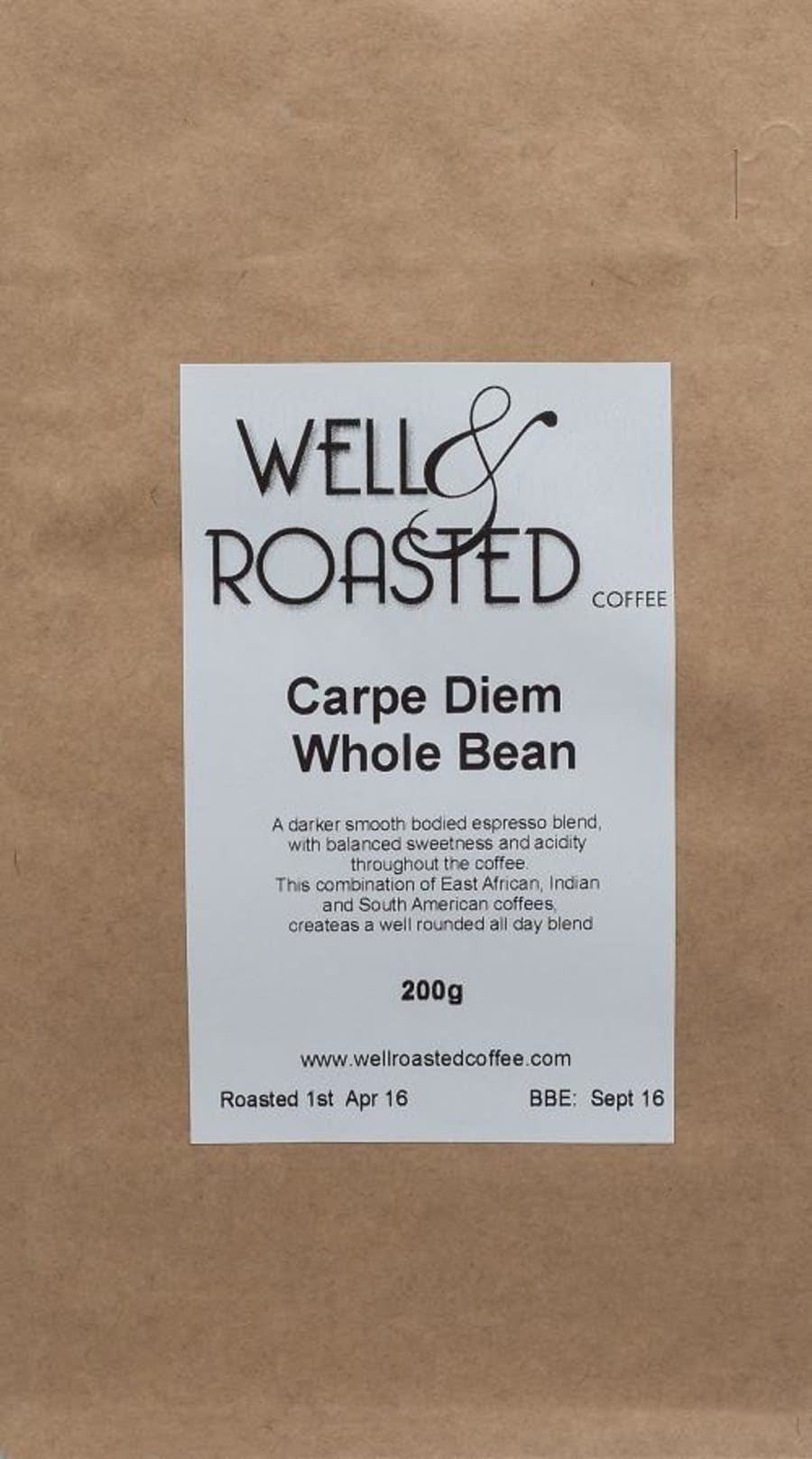 Carpe Diem Espresso Blend | Well Roasted Coffee