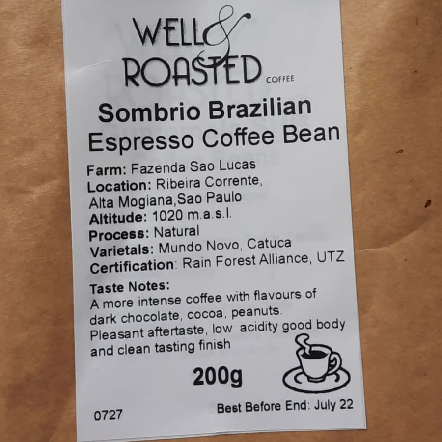 Sombrio Brazilian Espresso | Well Roasted Coffee