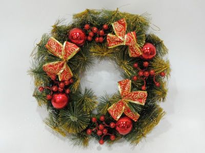 Corona de navidad con lazos...