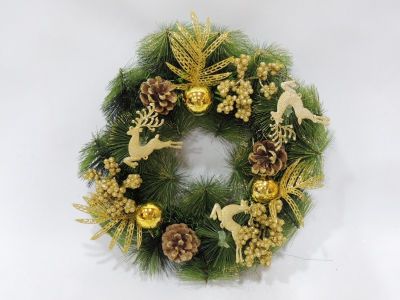 Corona de navidad con reno...