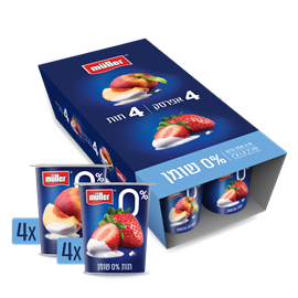 יוגורט אפרסק+תות 0%