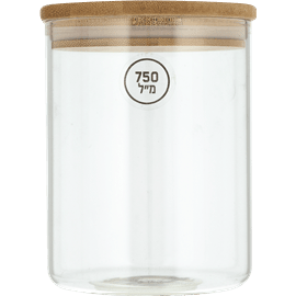 צנצנת מכסה עץ עגול