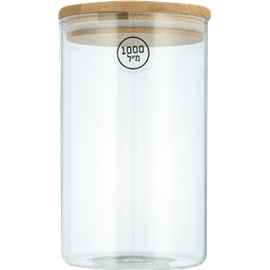 צנצנת מכסה עץ עגול