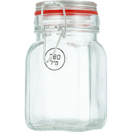 צנצנת מכסה קליפס אדום