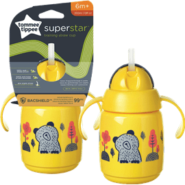 כוס מבודדת עם קשית צהובה