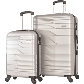 סט מזוודות  קשיח כסוף
