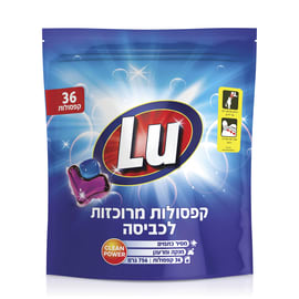 קפסולות לכביסה כחול 36 יחידות LU
