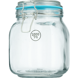 צנצנת מכסה קליפס כחול