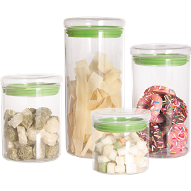 צנצנת מכסה זכוכית ירוק