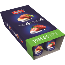 יוגורט אפרסק ותות 3%