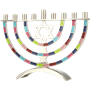 חנוכייה שיבוץ אבנים