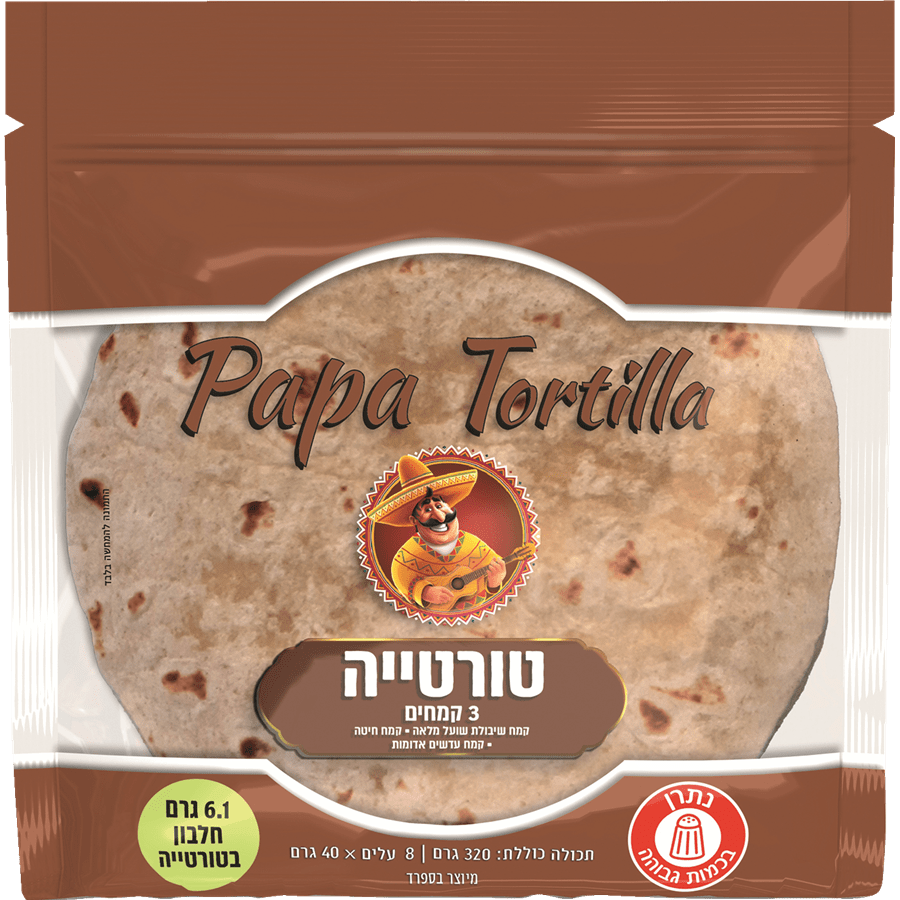 טורטיה מוגברת חלבון40*8ג