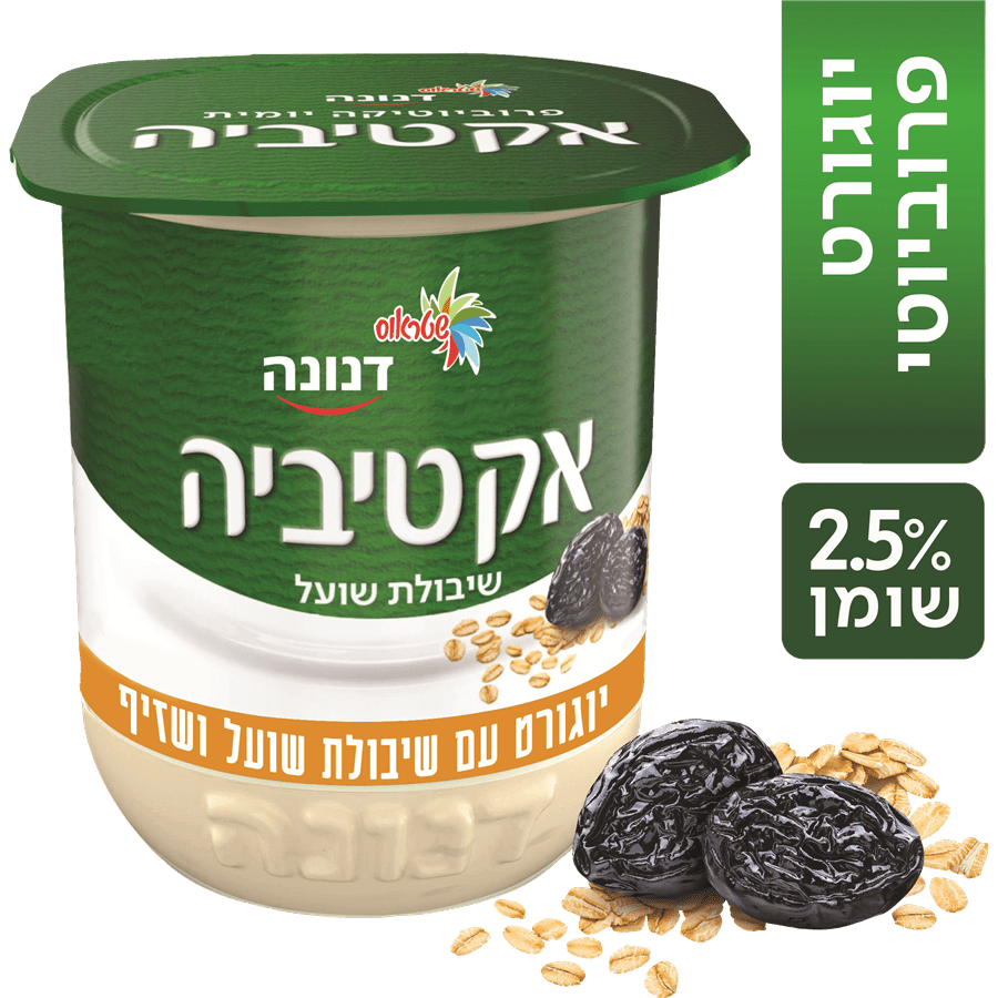 יוגורט אקטיביה שיבולת שועל ושזיף 150 גרם